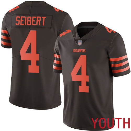 Cleveland Browns Austin Seibert Youth Brown Limited Jersey #4 NFL Football Rush Vapor Untouchable->youth nfl jersey->Youth Jersey